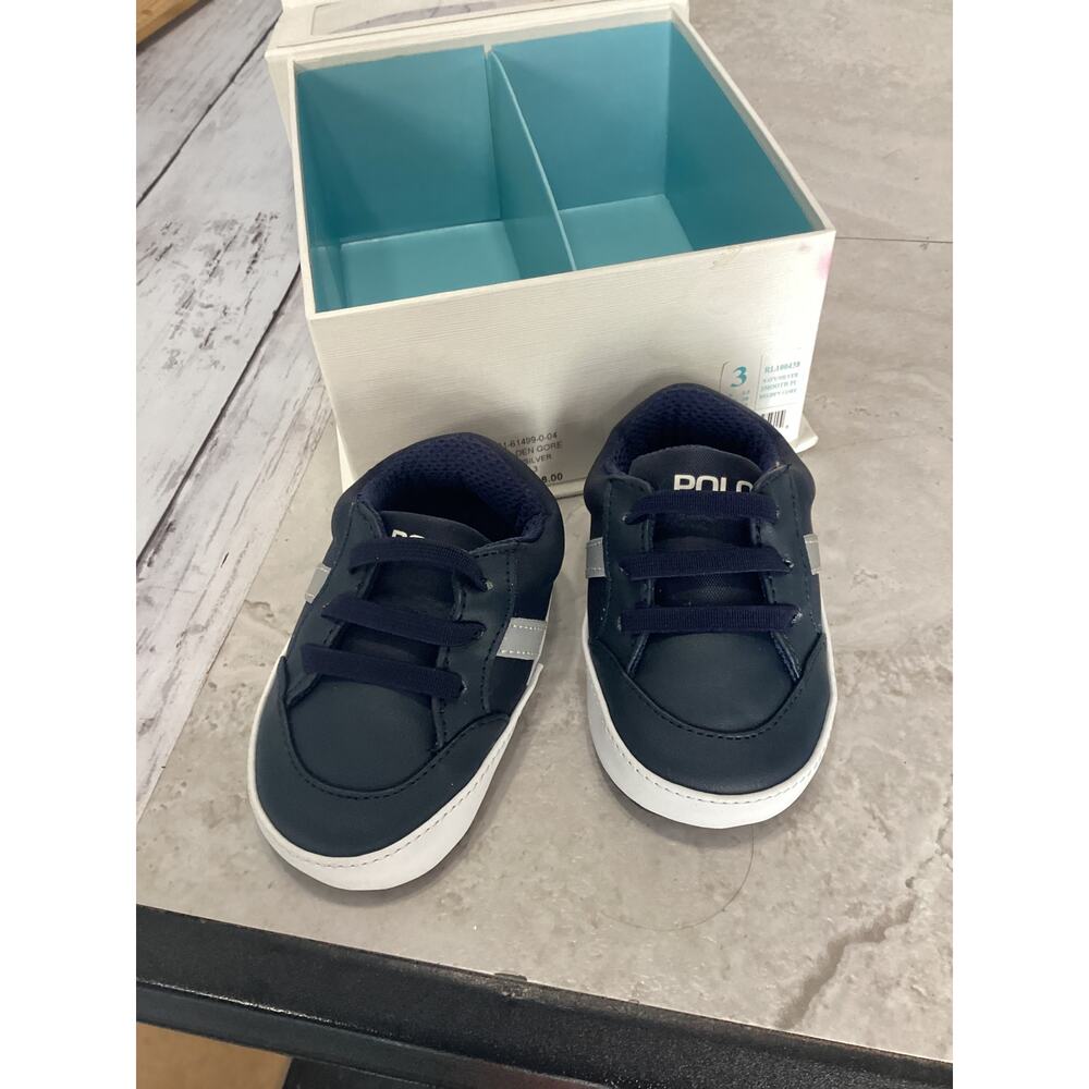 Polo Sport Ralph Lauren Sneaker Black Baby Shoes Size 3